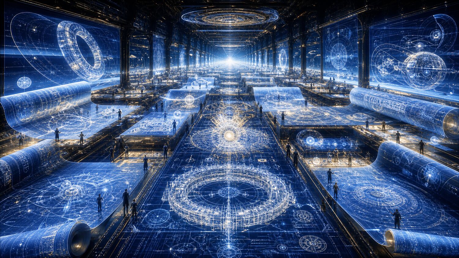 A white noise research laboratory with a luminous central test field