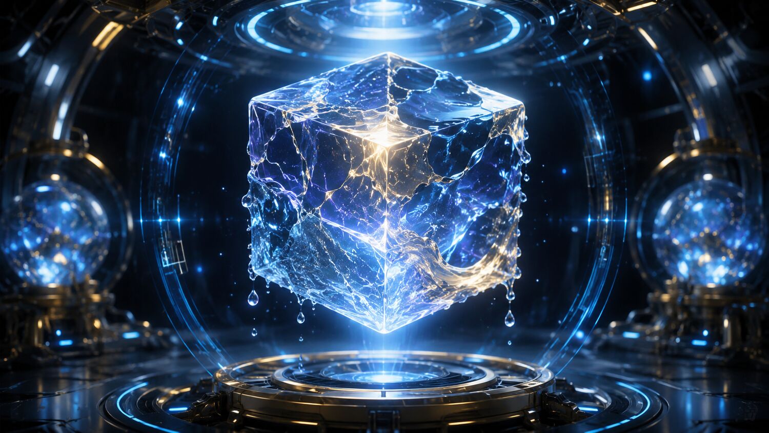 Matter forming as a luminous cube in a laboratory chamber