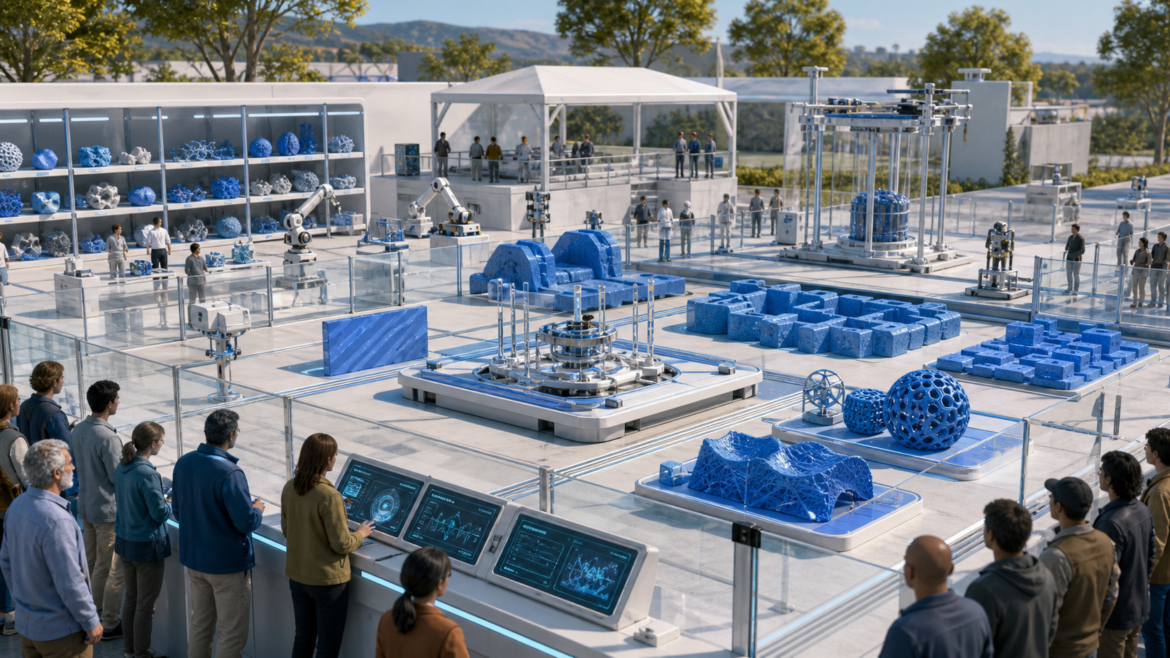 Blue Gue Public Test Yard reference image showing a public test yard for Blue Gue and programmable matter demonstrations