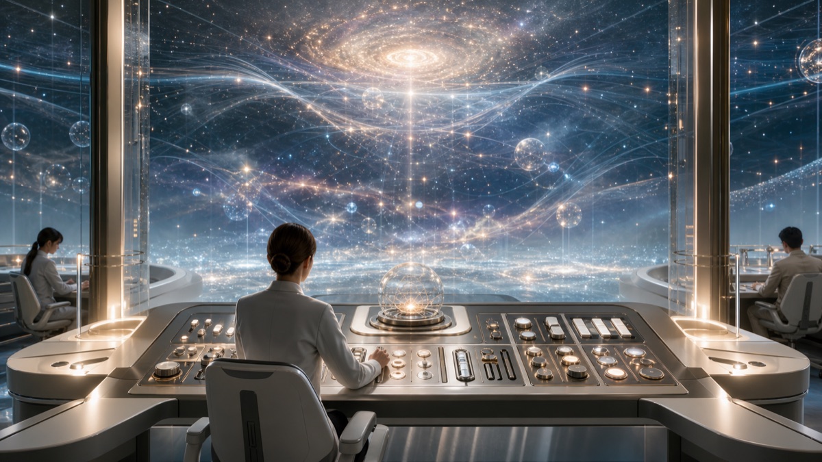 Cosmic AI Calm Interface reference illustration for WN Encyclopedia