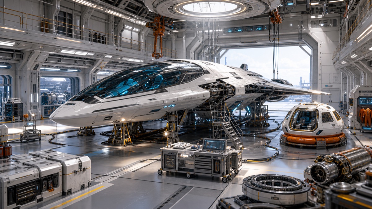 Spaceship Hangar Grounding reference illustration for WN Encyclopedia