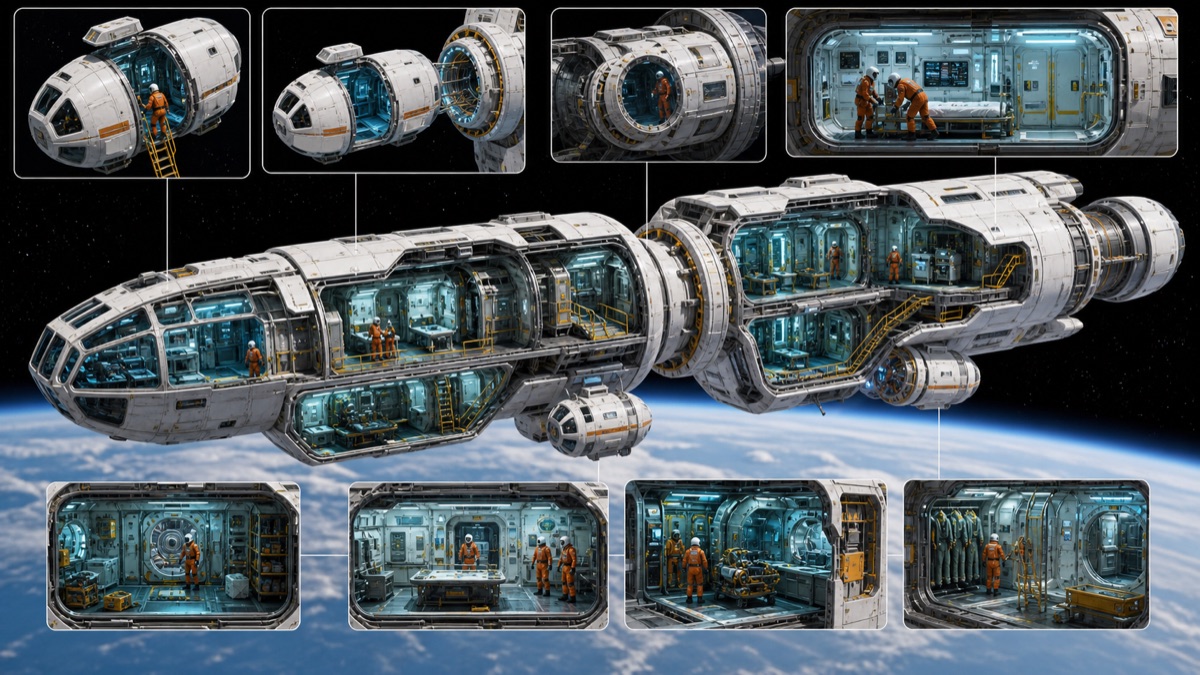 Spaceship Rescue Architecture reference illustration for WN Encyclopedia