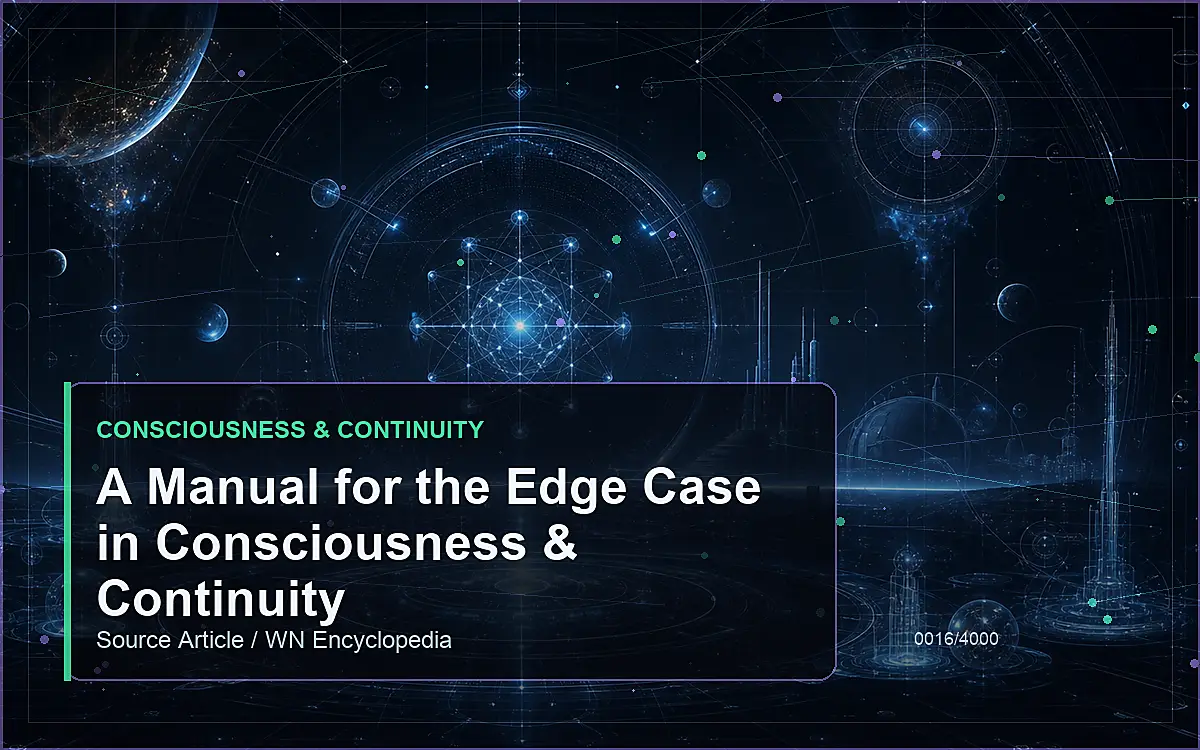 AI-generated encyclopedia reference image for A Manual for the Edge Case in Consciousness & Continuity