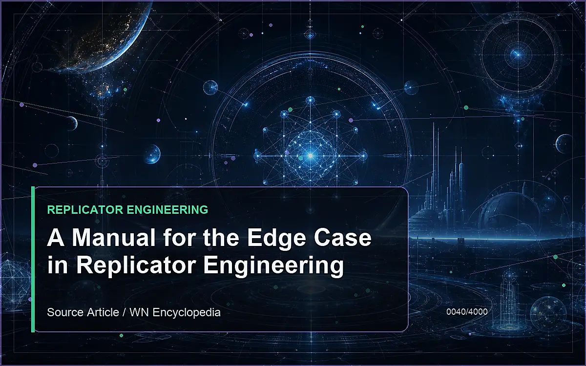 AI-generated encyclopedia reference image for A Manual for the Edge Case in Replicator Engineering