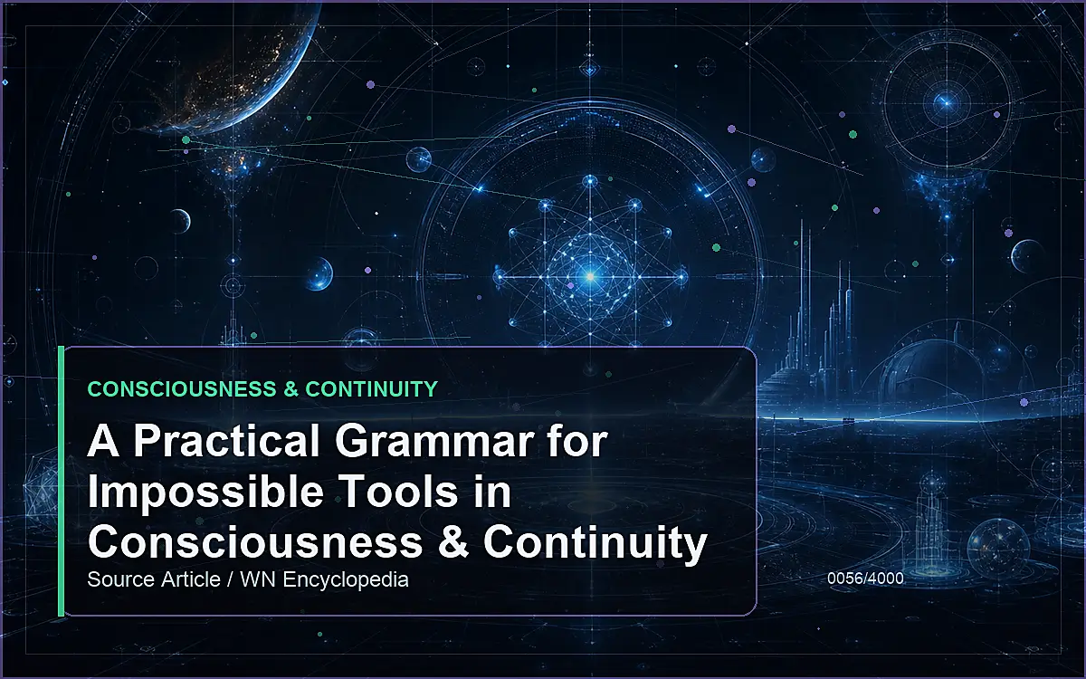 AI-generated encyclopedia reference image for A Practical Grammar for Impossible Tools in Consciousness & Continuity