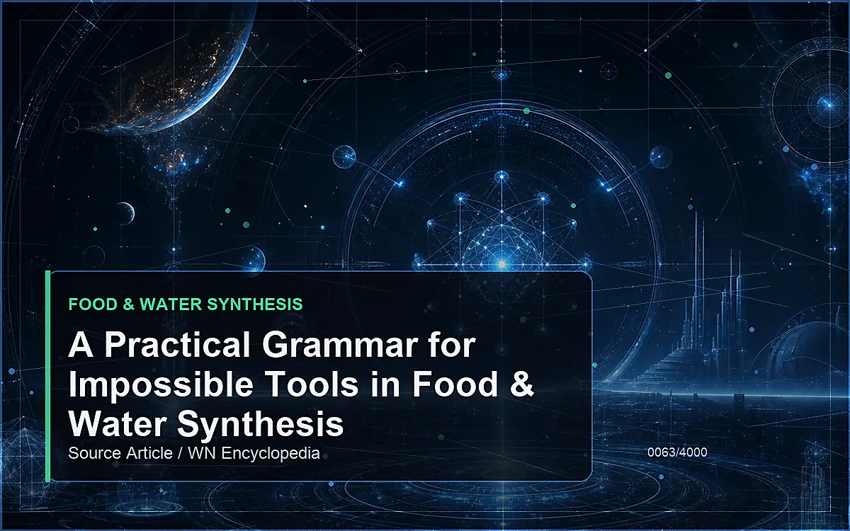 AI-generated encyclopedia reference image for A Practical Grammar for Impossible Tools in Food & Water Synthesis