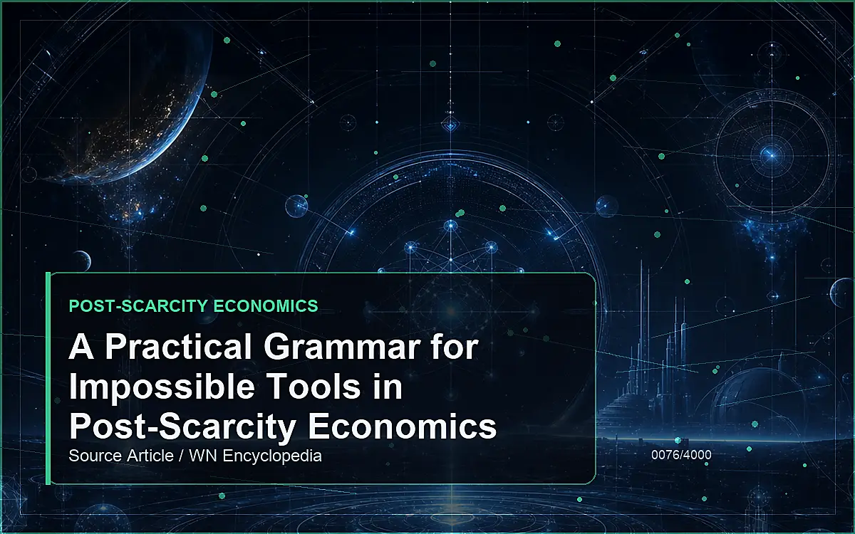 AI-generated encyclopedia reference image for A Practical Grammar for Impossible Tools in Post-Scarcity Economics