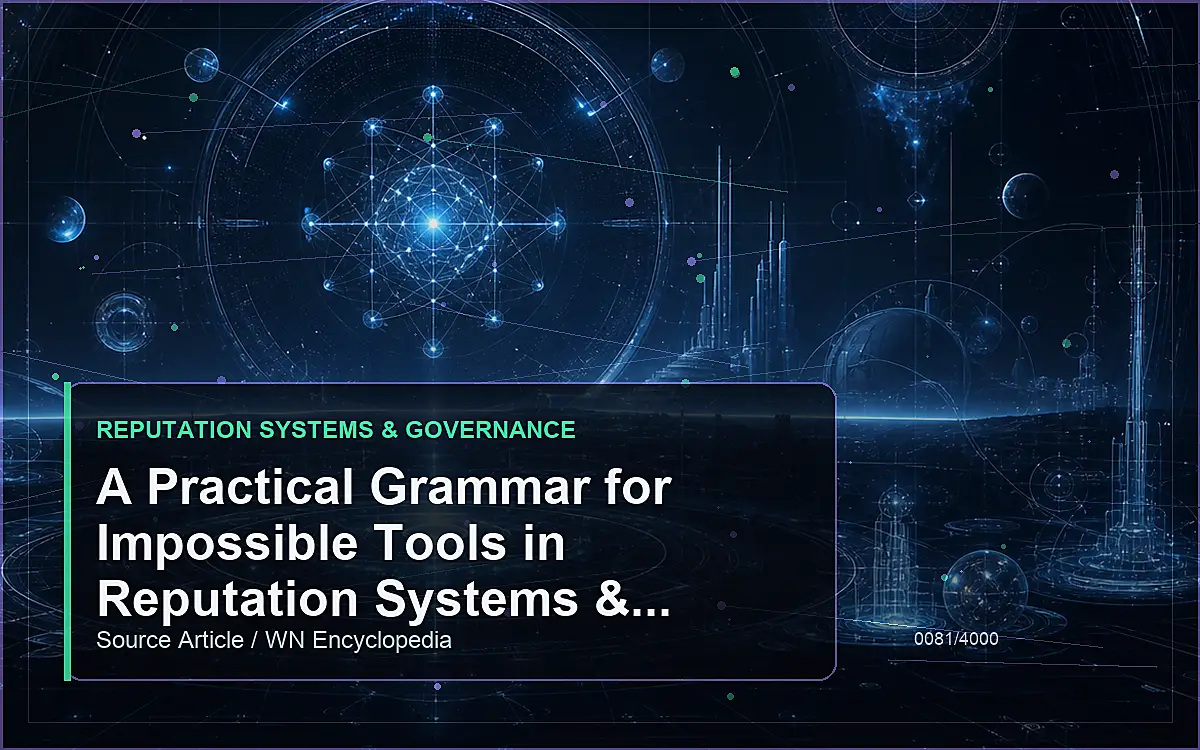 AI-generated encyclopedia reference image for A Practical Grammar for Impossible Tools in Reputation Systems & Governance