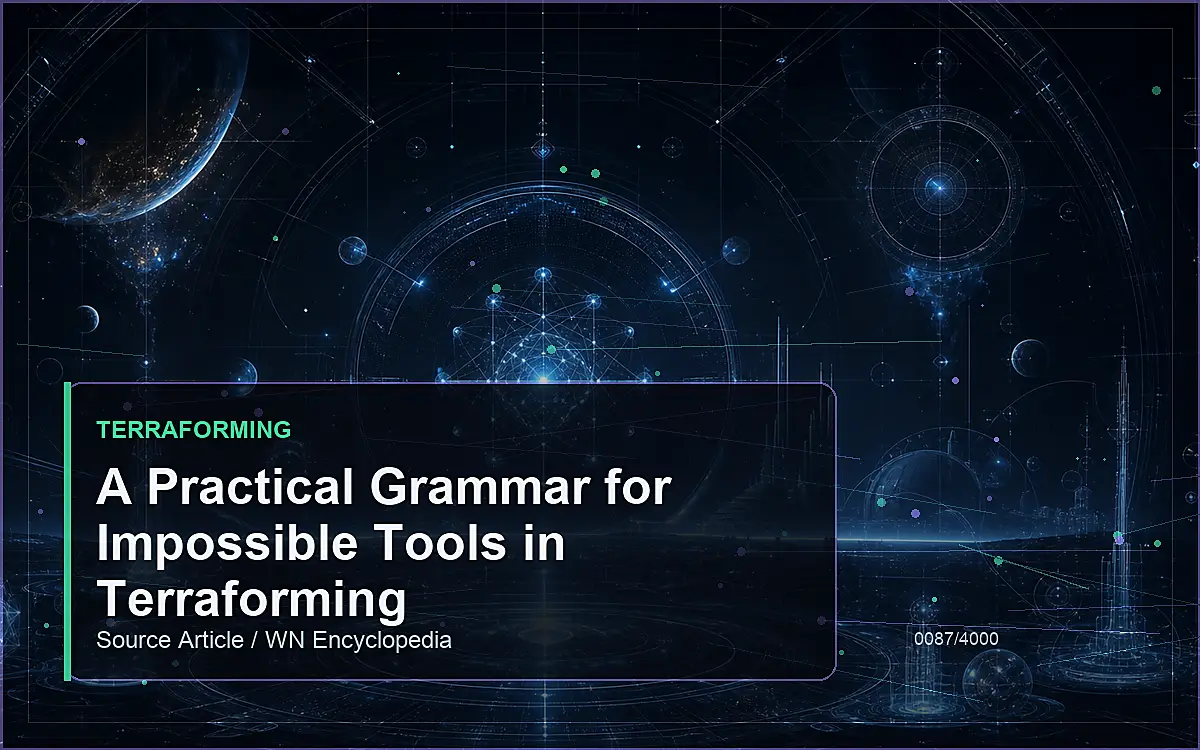 AI-generated encyclopedia reference image for A Practical Grammar for Impossible Tools in Terraforming