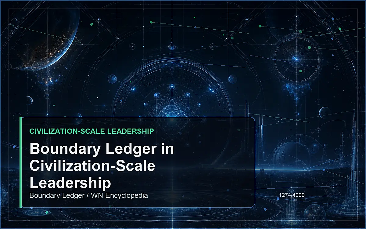 AI-generated encyclopedia reference image for Boundary Ledger in Civilization-Scale Leadership