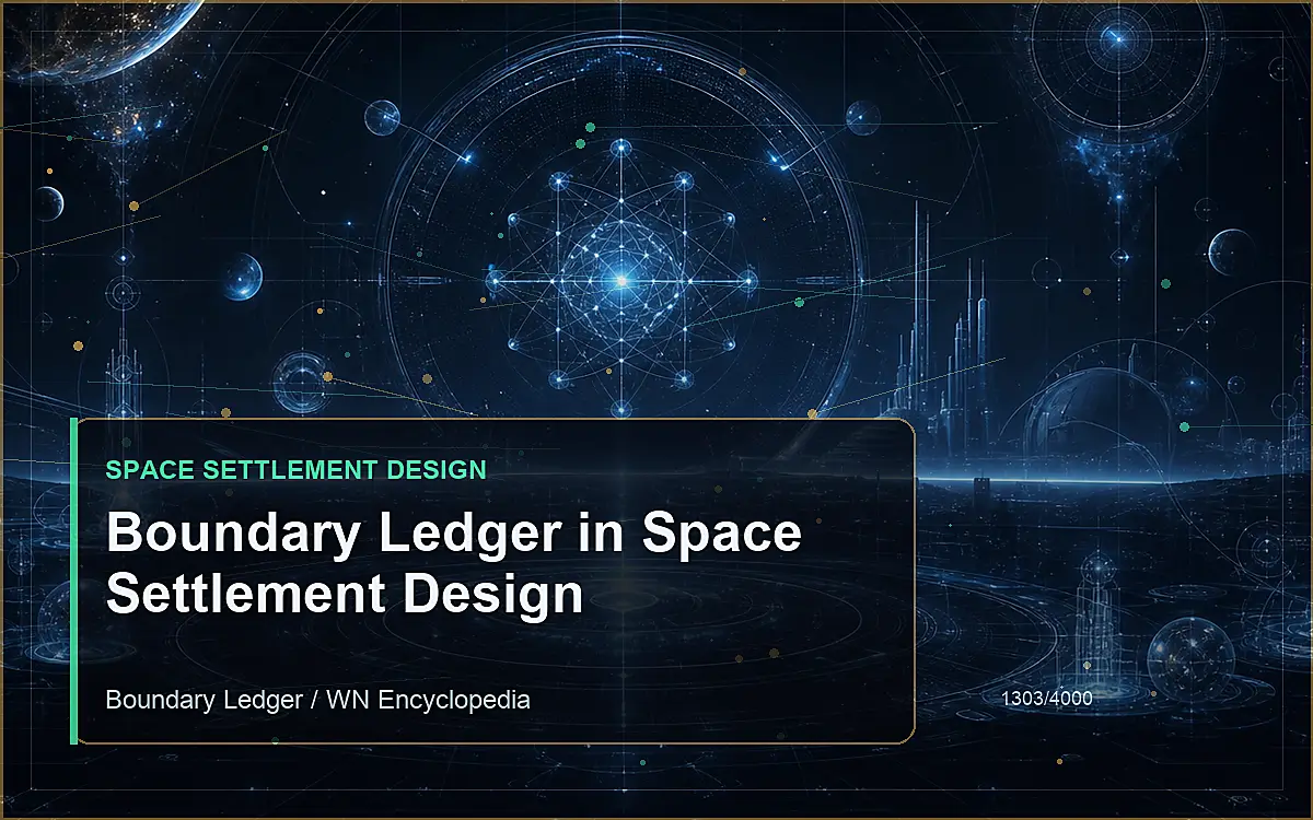 AI-generated encyclopedia reference image for Boundary Ledger in Space Settlement Design