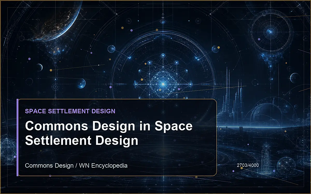 AI-generated encyclopedia reference image for Commons Design in Space Settlement Design