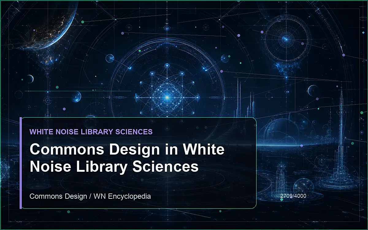AI-generated encyclopedia reference image for Commons Design in White Noise Library Sciences