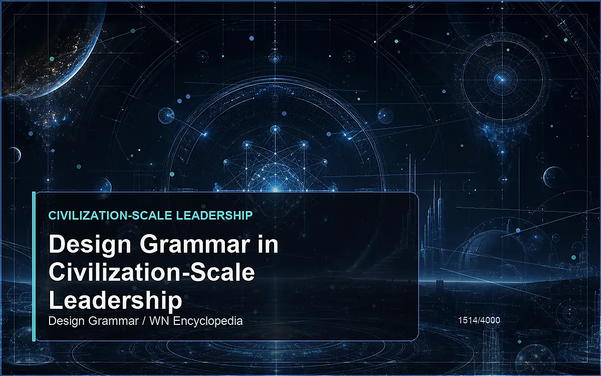 AI-generated encyclopedia reference image for Design Grammar in Civilization-Scale Leadership