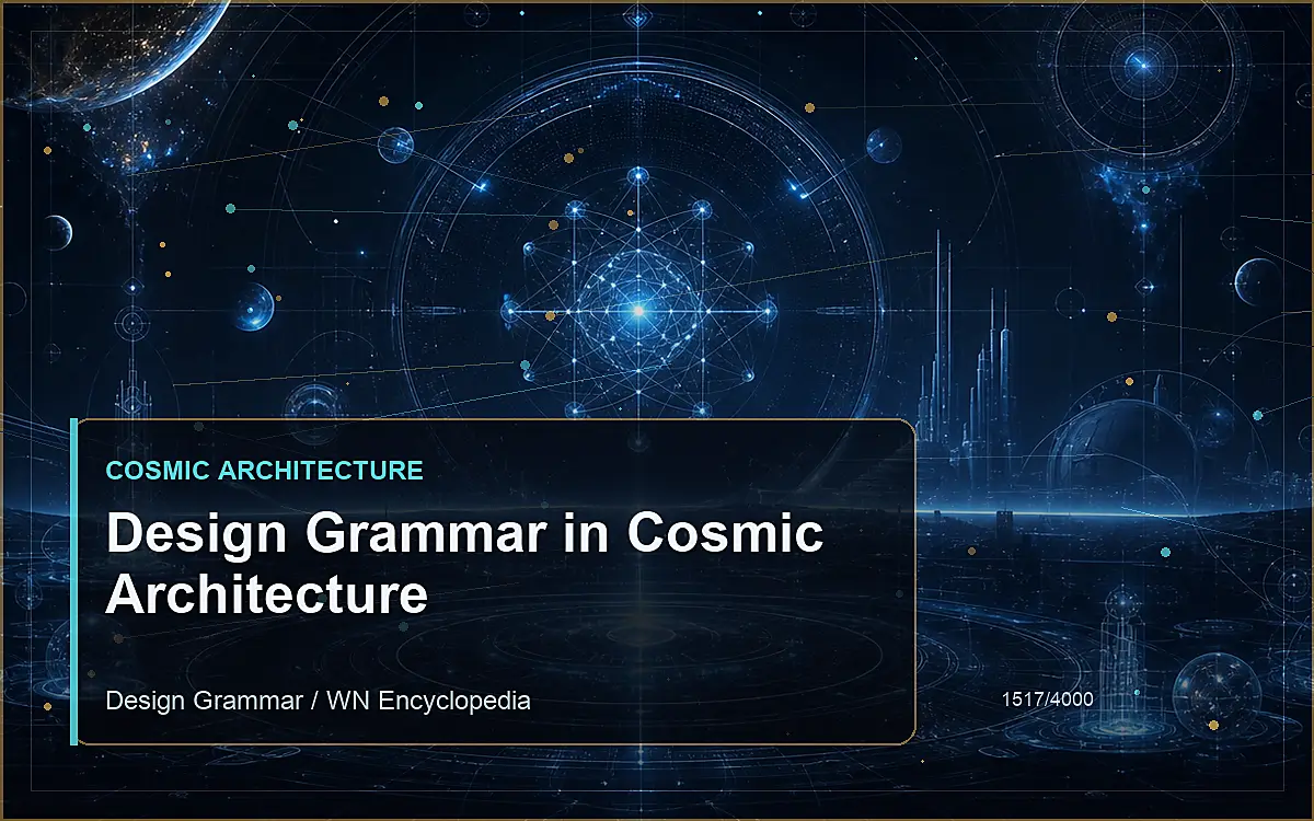 AI-generated encyclopedia reference image for Design Grammar in Cosmic Architecture