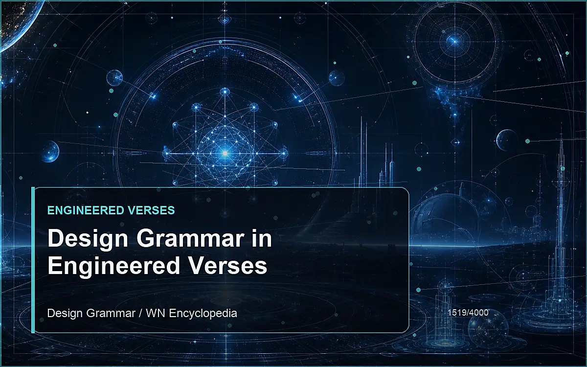 AI-generated encyclopedia reference image for Design Grammar in Engineered Verses