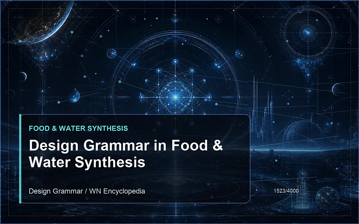 AI-generated encyclopedia reference image for Design Grammar in Food & Water Synthesis