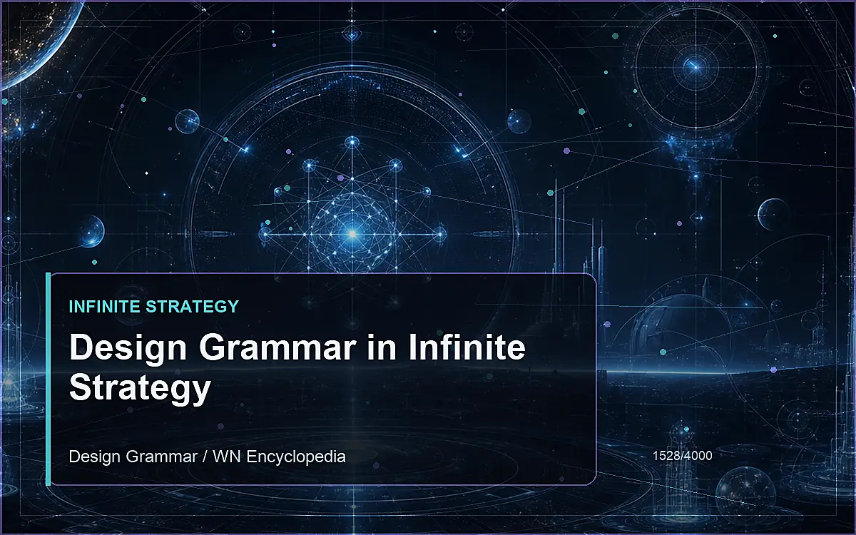 AI-generated encyclopedia reference image for Design Grammar in Infinite Strategy