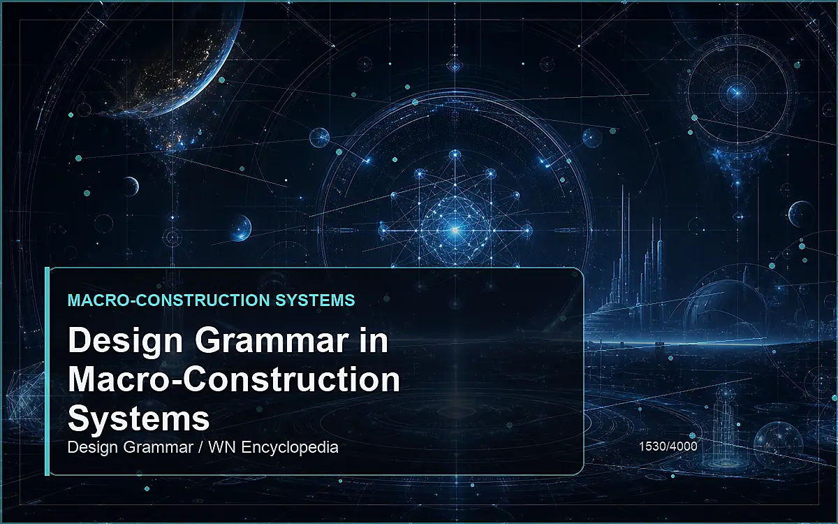 AI-generated encyclopedia reference image for Design Grammar in Macro-Construction Systems