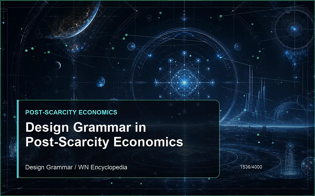 AI-generated encyclopedia reference image for Design Grammar in Post-Scarcity Economics