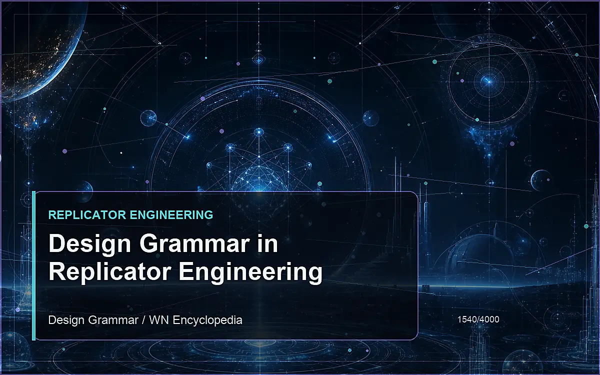 AI-generated encyclopedia reference image for Design Grammar in Replicator Engineering