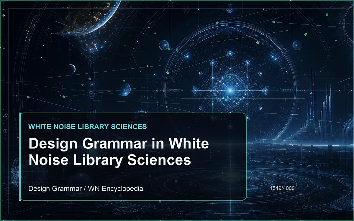 AI-generated encyclopedia reference image for Design Grammar in White Noise Library Sciences