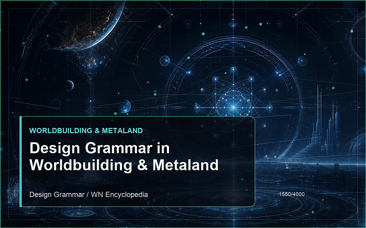 AI-generated encyclopedia reference image for Design Grammar in Worldbuilding & Metaland
