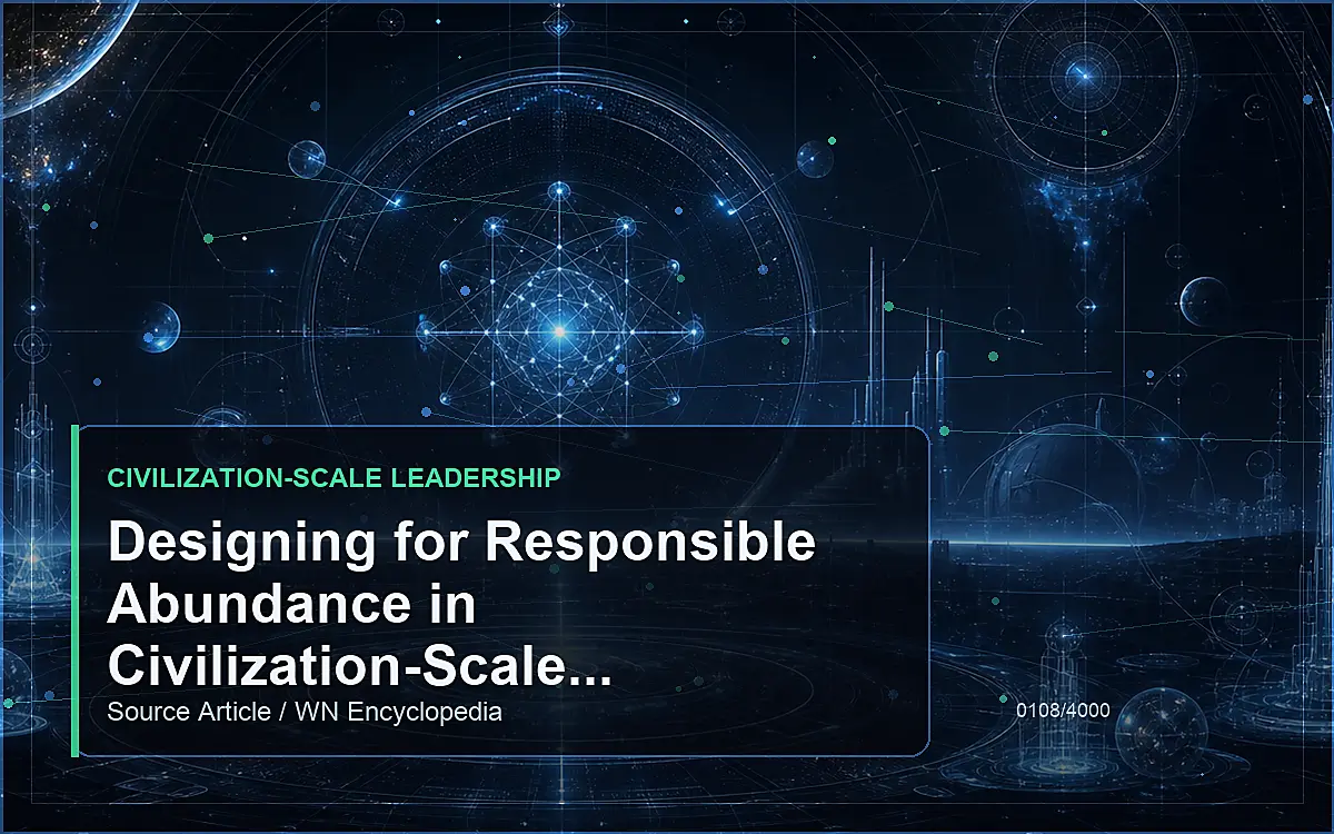 AI-generated encyclopedia reference image for Designing for Responsible Abundance in Civilization-Scale Leadership