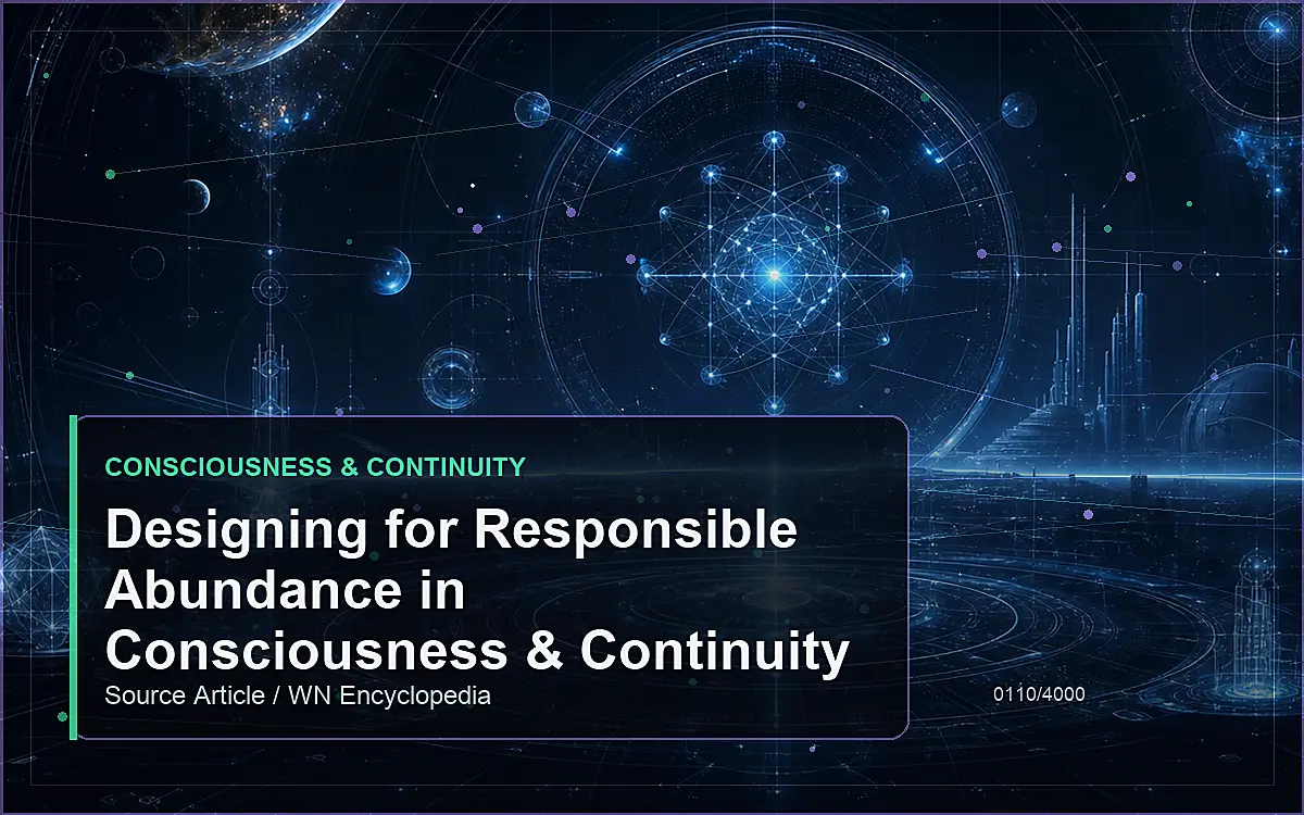 AI-generated encyclopedia reference image for Designing for Responsible Abundance in Consciousness & Continuity