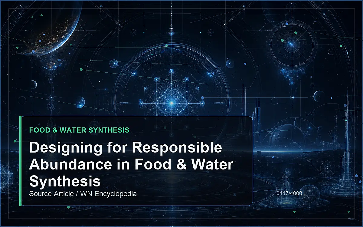 AI-generated encyclopedia reference image for Designing for Responsible Abundance in Food & Water Synthesis