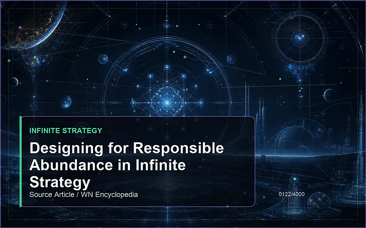 AI-generated encyclopedia reference image for Designing for Responsible Abundance in Infinite Strategy