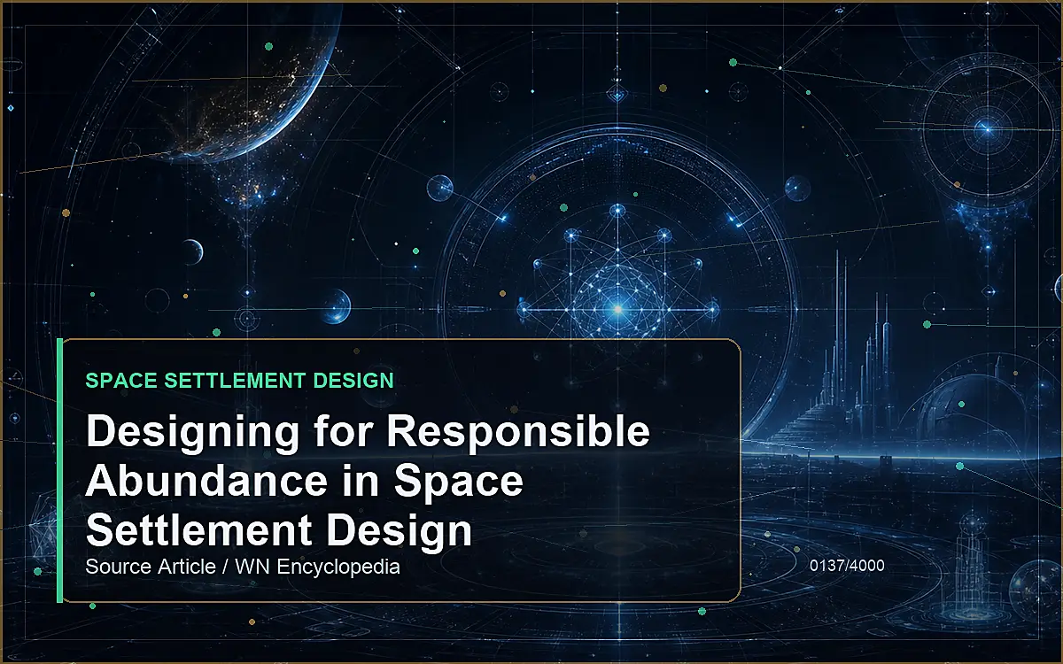 AI-generated encyclopedia reference image for Designing for Responsible Abundance in Space Settlement Design