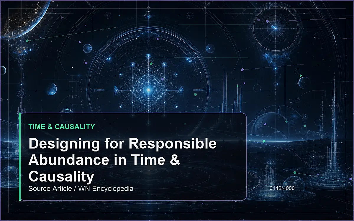 AI-generated encyclopedia reference image for Designing for Responsible Abundance in Time & Causality