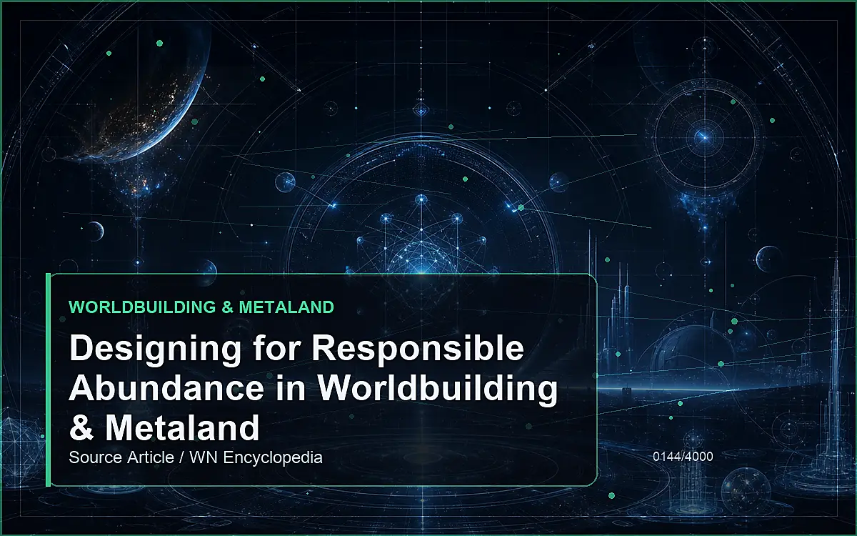 AI-generated encyclopedia reference image for Designing for Responsible Abundance in Worldbuilding & Metaland
