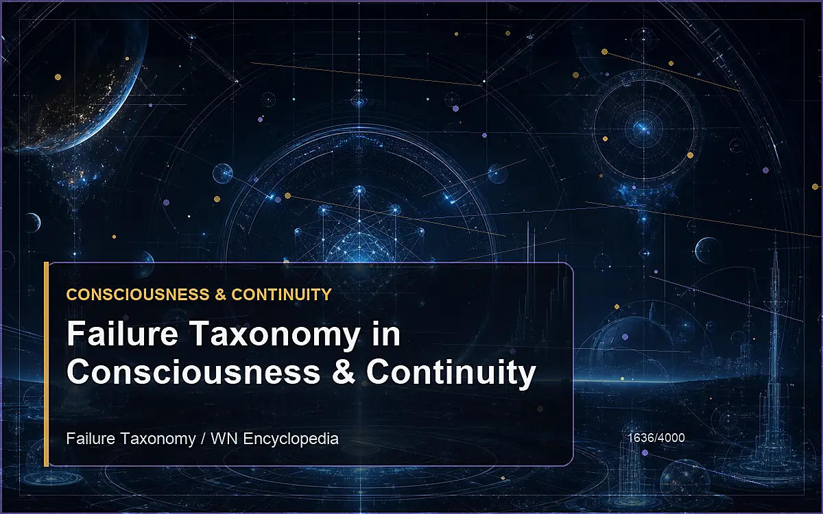AI-generated encyclopedia reference image for Failure Taxonomy in Consciousness & Continuity