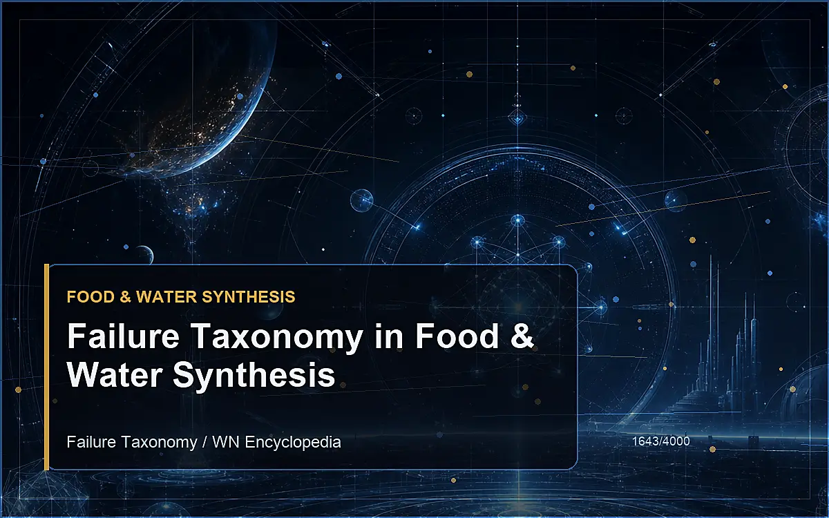 AI-generated encyclopedia reference image for Failure Taxonomy in Food & Water Synthesis
