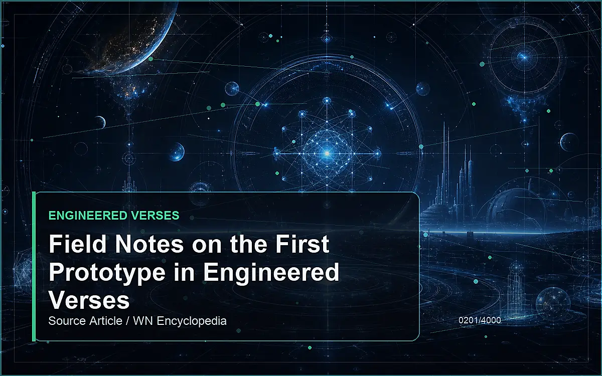 AI-generated encyclopedia reference image for Field Notes on the First Prototype in Engineered Verses