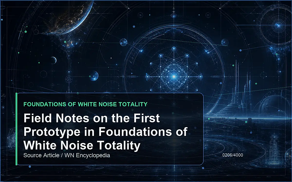 AI-generated encyclopedia reference image for Field Notes on the First Prototype in Foundations of White Noise Totality
