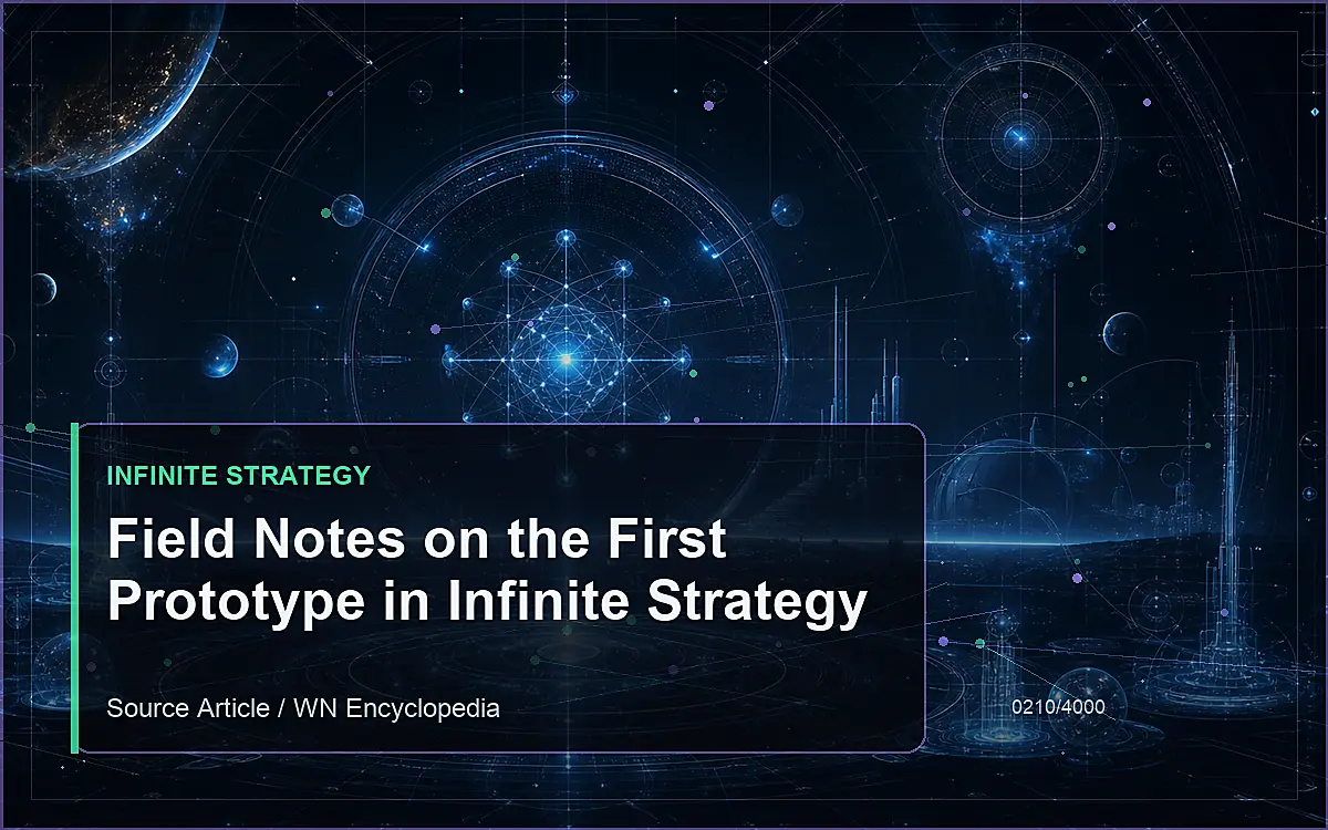 AI-generated encyclopedia reference image for Field Notes on the First Prototype in Infinite Strategy