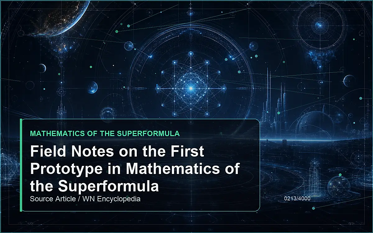 AI-generated encyclopedia reference image for Field Notes on the First Prototype in Mathematics of the Superformula