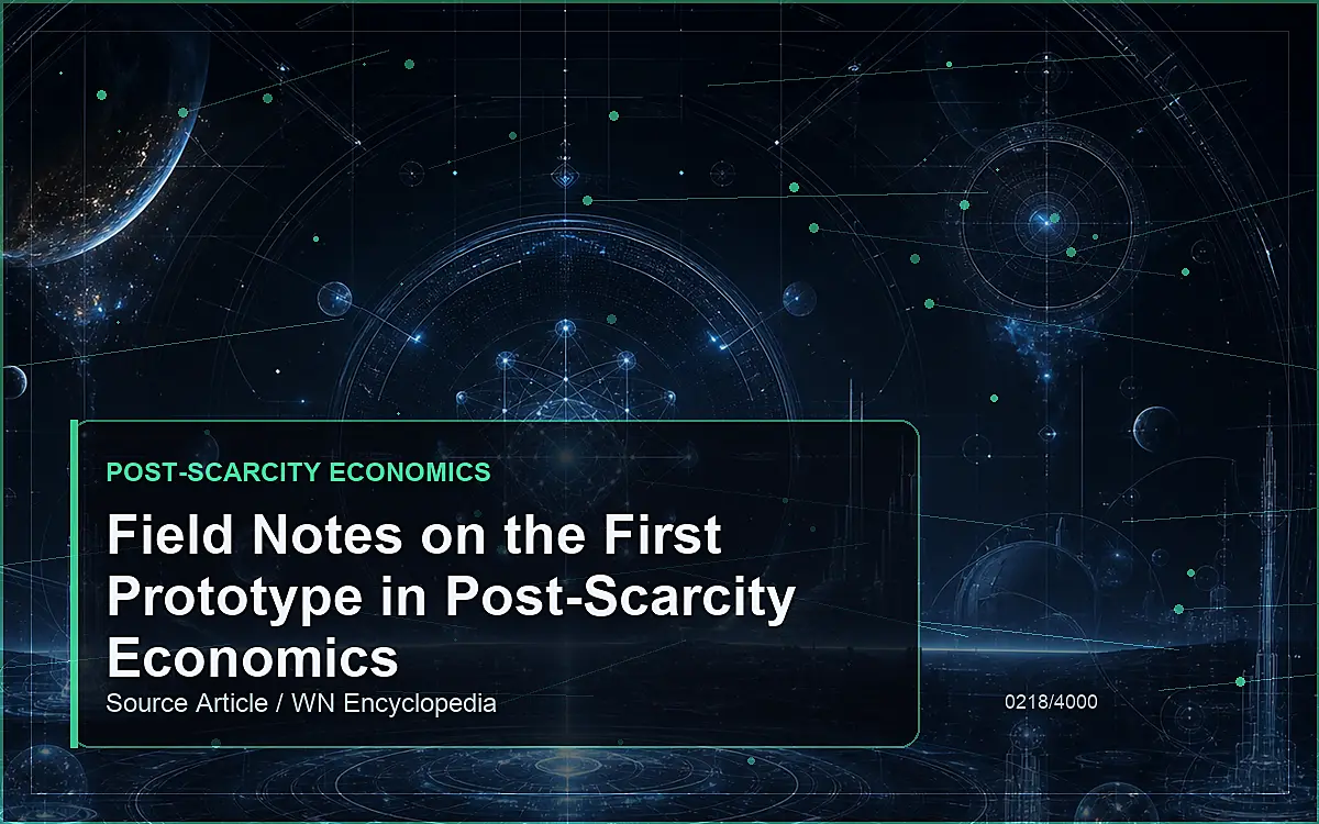 AI-generated encyclopedia reference image for Field Notes on the First Prototype in Post-Scarcity Economics