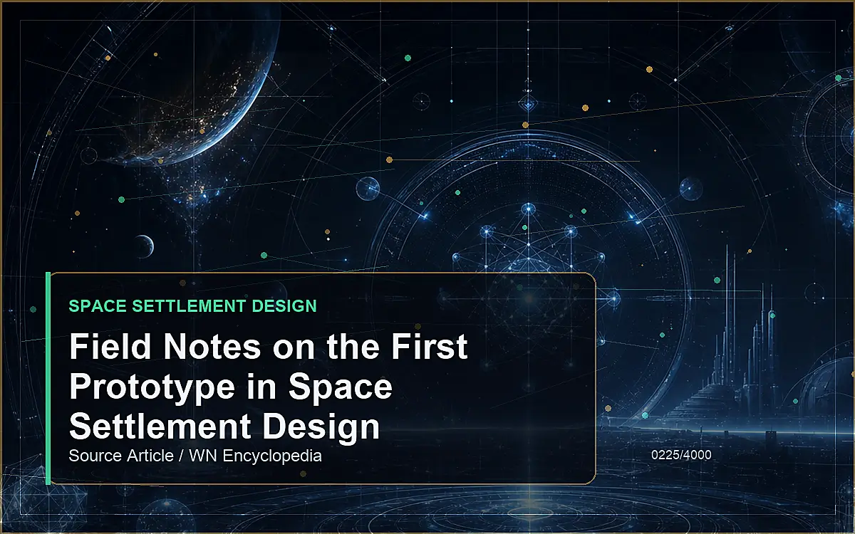AI-generated encyclopedia reference image for Field Notes on the First Prototype in Space Settlement Design