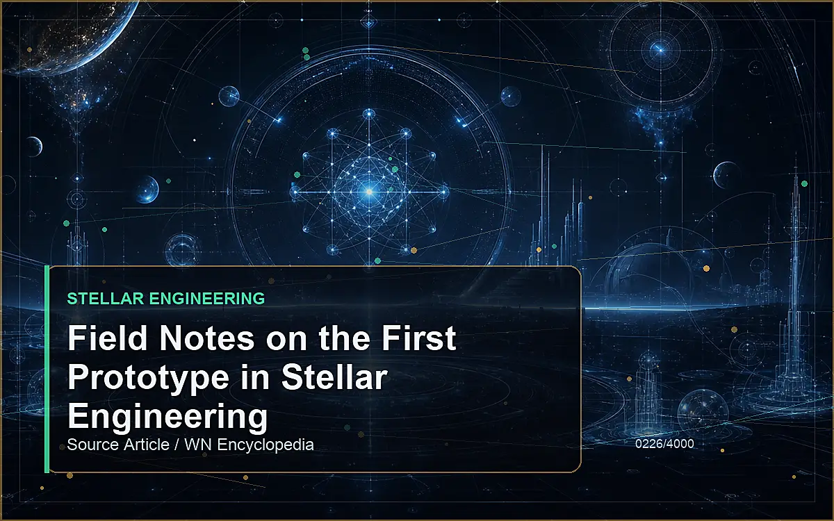 AI-generated encyclopedia reference image for Field Notes on the First Prototype in Stellar Engineering