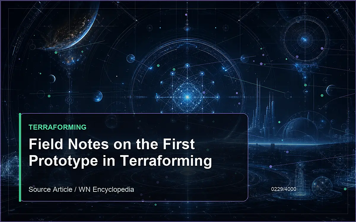 AI-generated encyclopedia reference image for Field Notes on the First Prototype in Terraforming