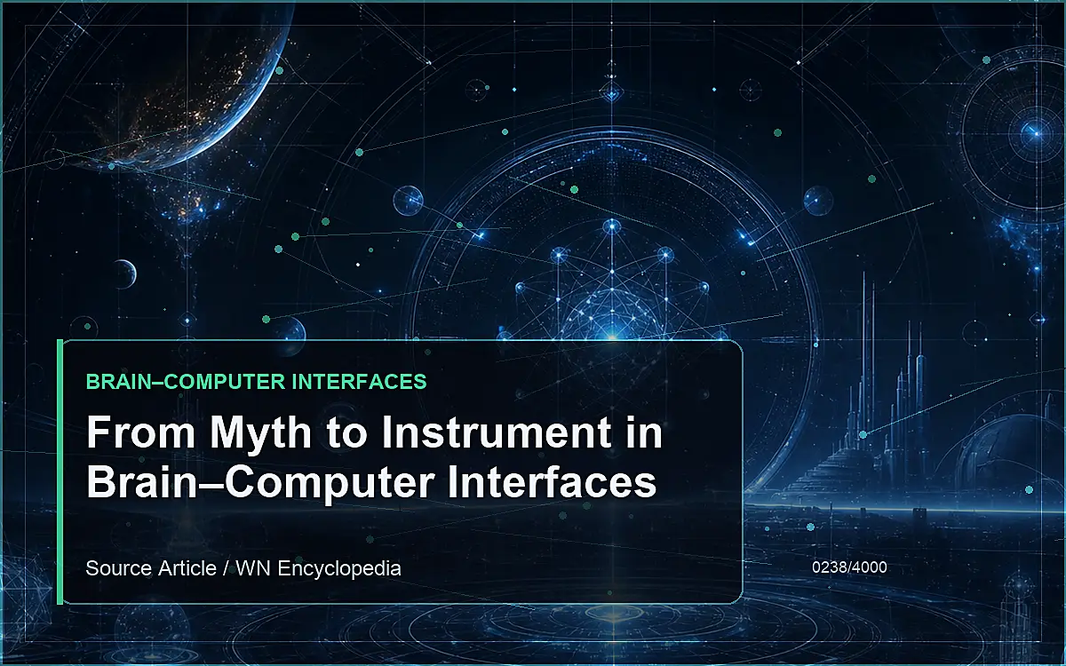 AI-generated encyclopedia reference image for From Myth to Instrument in Brain–Computer Interfaces