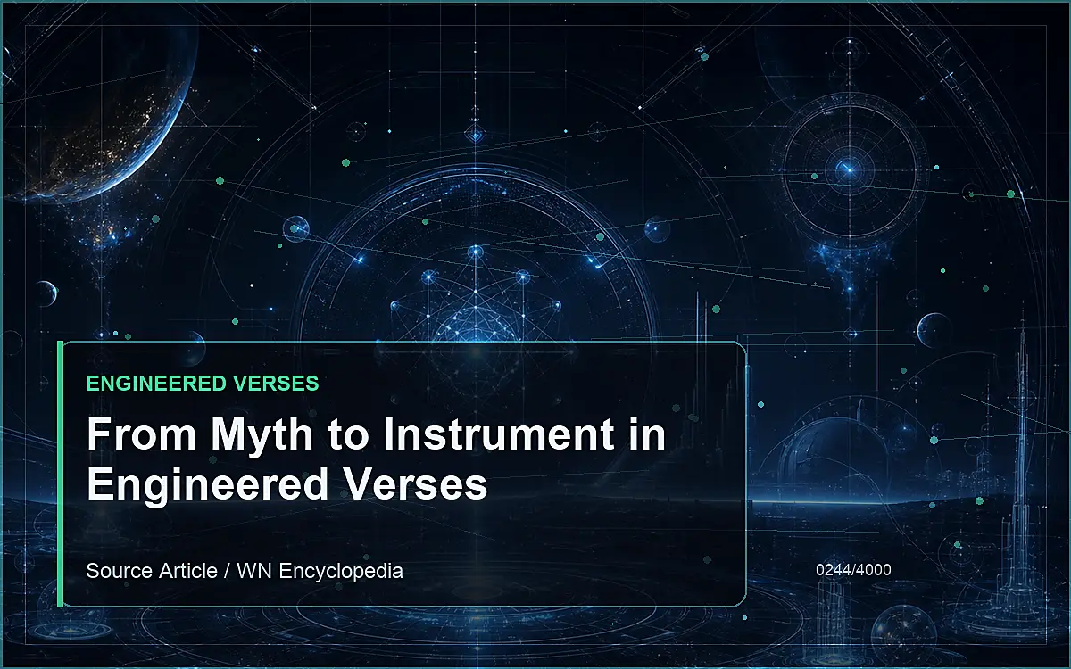 AI-generated encyclopedia reference image for From Myth to Instrument in Engineered Verses