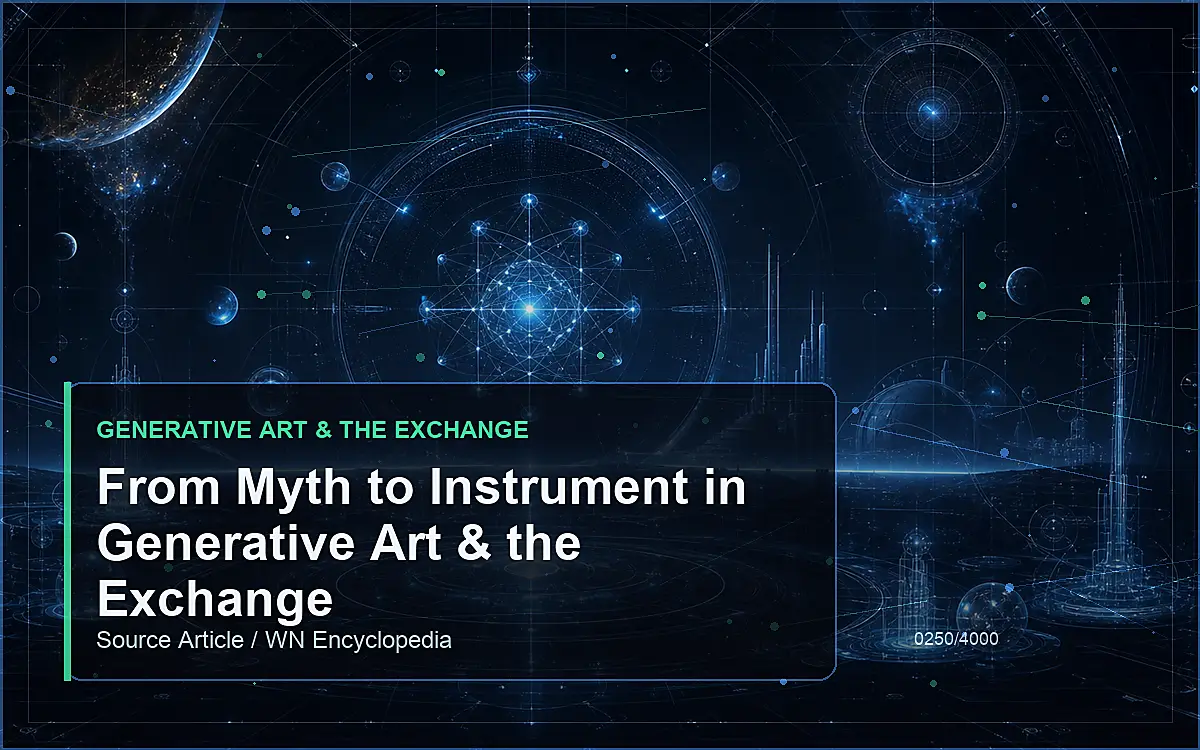 AI-generated encyclopedia reference image for From Myth to Instrument in Generative Art & the Exchange
