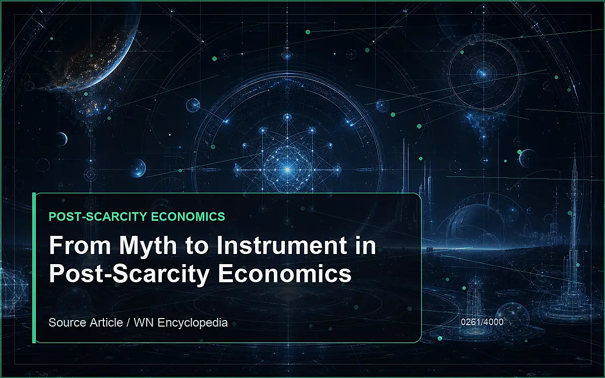 AI-generated encyclopedia reference image for From Myth to Instrument in Post-Scarcity Economics