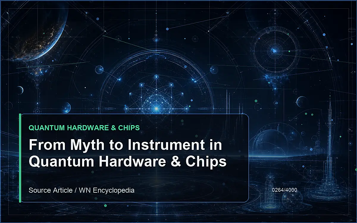 AI-generated encyclopedia reference image for From Myth to Instrument in Quantum Hardware & Chips