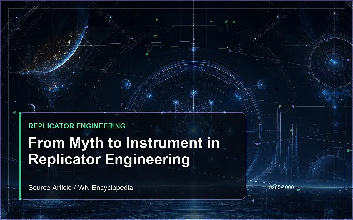 AI-generated encyclopedia reference image for From Myth to Instrument in Replicator Engineering